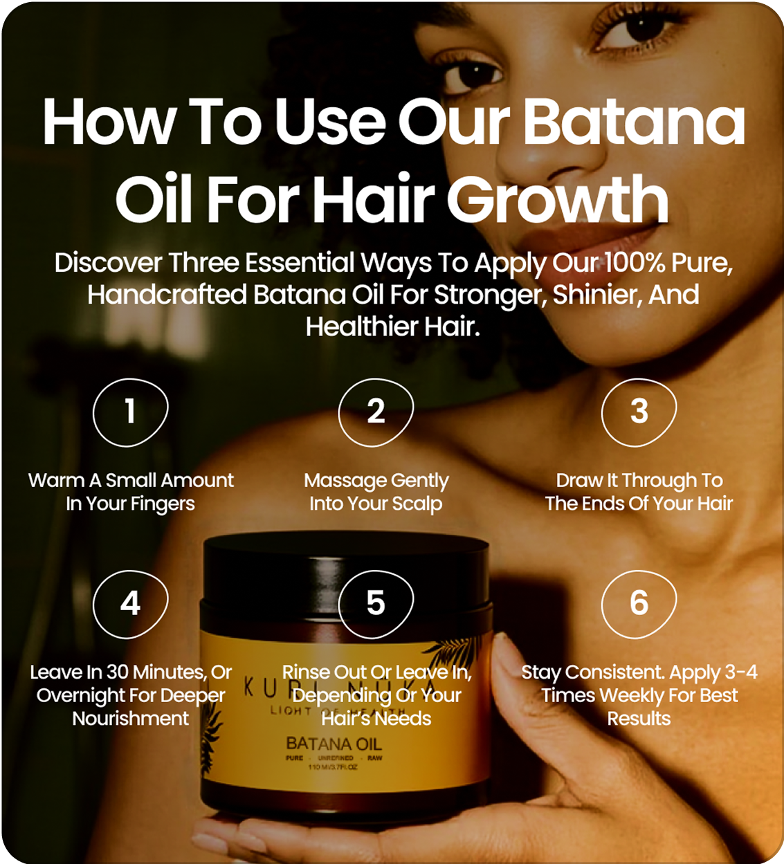 Huile Naturelle pour Cheveux Batana